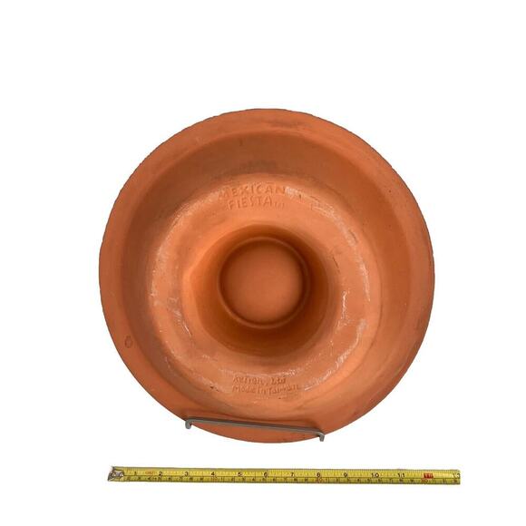 Terra Cotta Chip Dip Serving Bowl by Mexican Fiesta Party Bowl Green Southwest - Picture 6 of 12